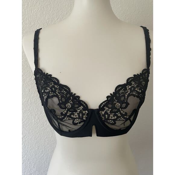 Simone Perele Bra Lingerie Demi Sheer Tulle Embroidered Saga - Picture 1 of 12